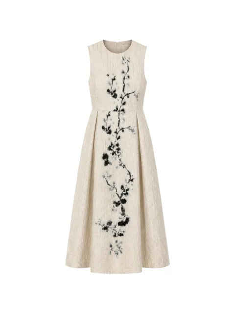 PSOPHIA floral-embroidered jacquard midi dress