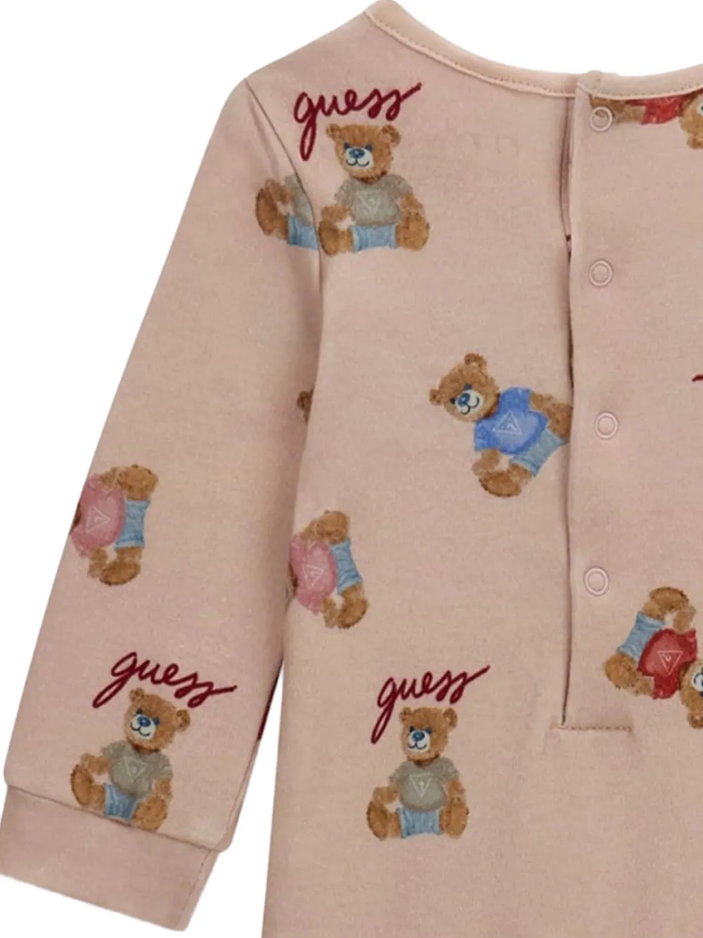 guess kids Slaappak met teddybeer-print en logo-patch Roze