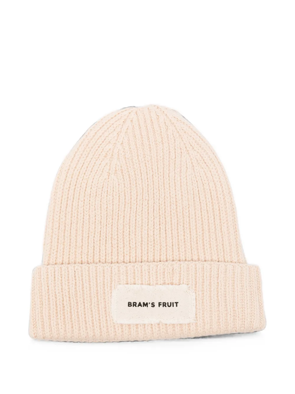 Bram's Fruit Ribbed-knit Logo-patch Beanie Hat In Neutrals