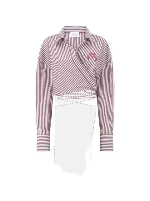 The Attico striped wrap-effect blouse
