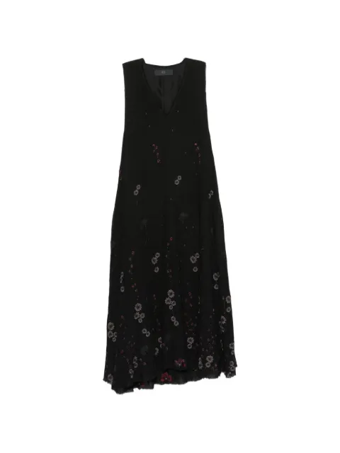 Marc Le Bihan floral-embroidered V-neck maxi dress