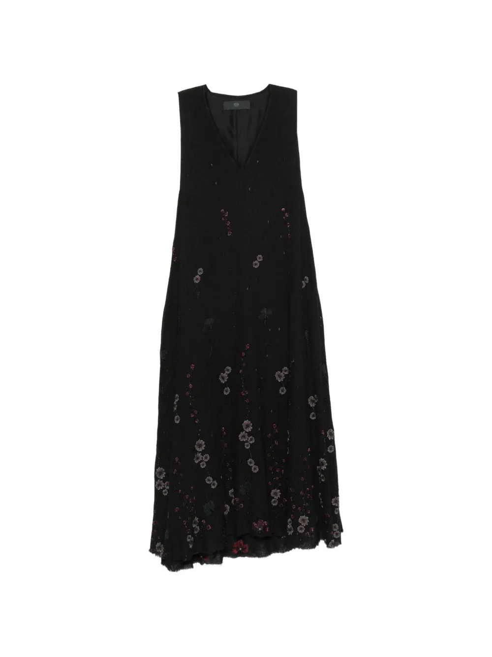 Marc Le Bihan floral-embroidered V-neck maxi dress