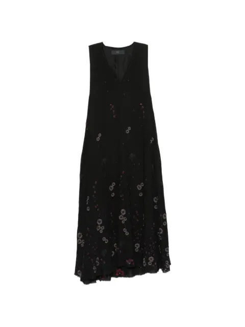 Marc Le Bihan floral-embroidered V-neck maxi dress