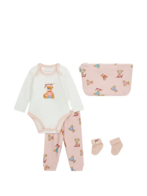 guess kids teddy bear-print babywear set (set of three)