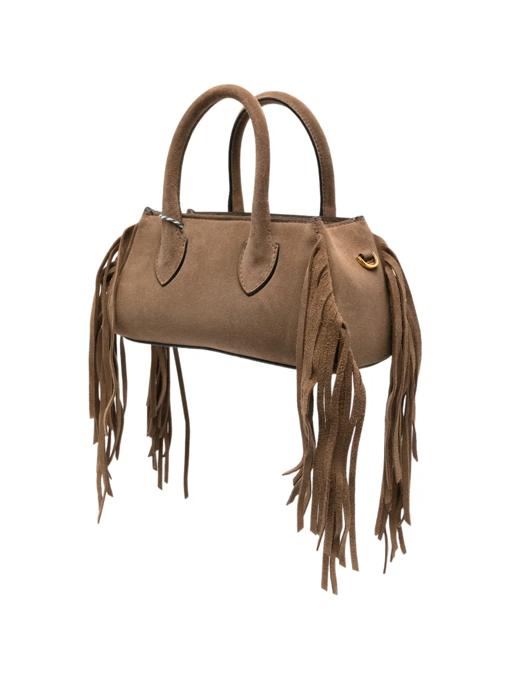 AMIRI Micro suède shopper met franje Bruin