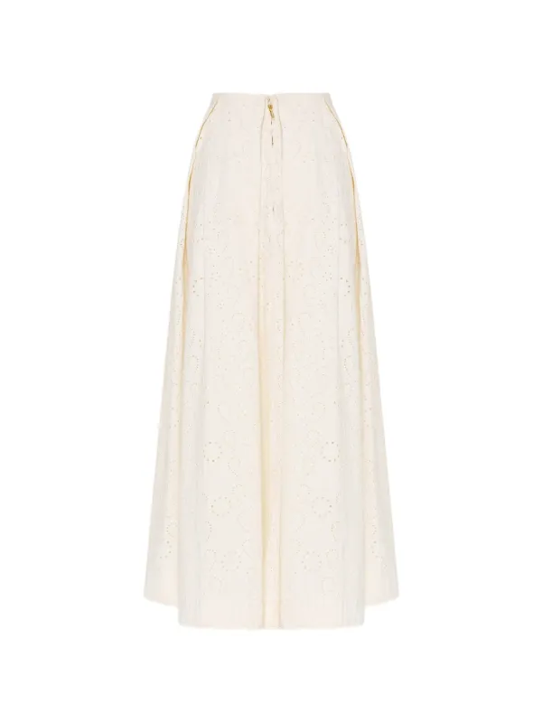 Agua by Agua Bendita Delta Playa Midi A-line Skirt in White