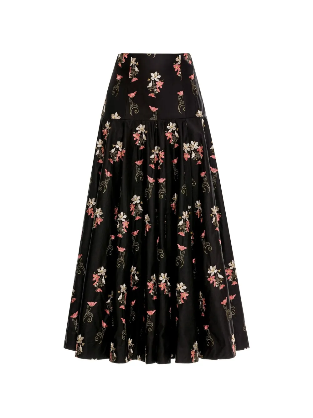 Agua By Agua Bendita Nacar Noche embroidered maxi skirt - Nero