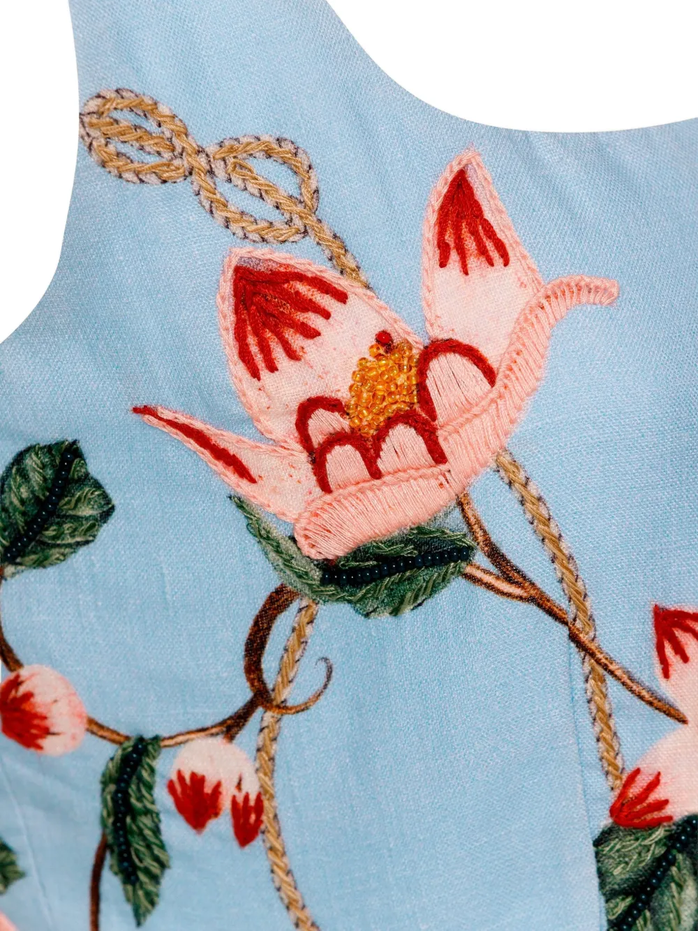 Agua By Agua Bendita Eslabón Navegante embroidered blouse Blauw
