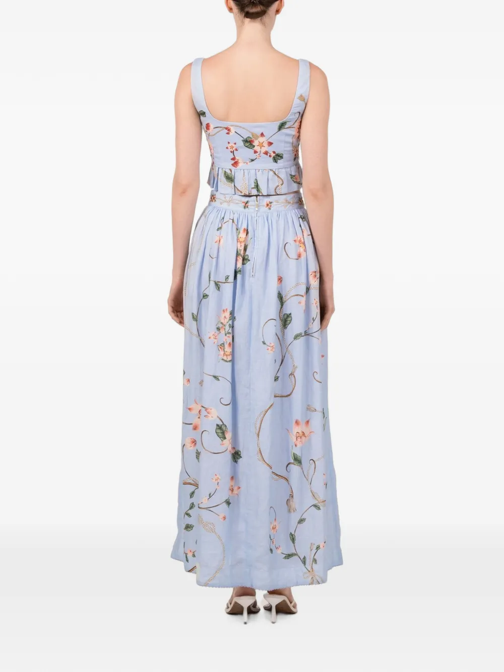 Agua By Agua Bendita Eslabón Navegante embroidered blouse Blauw