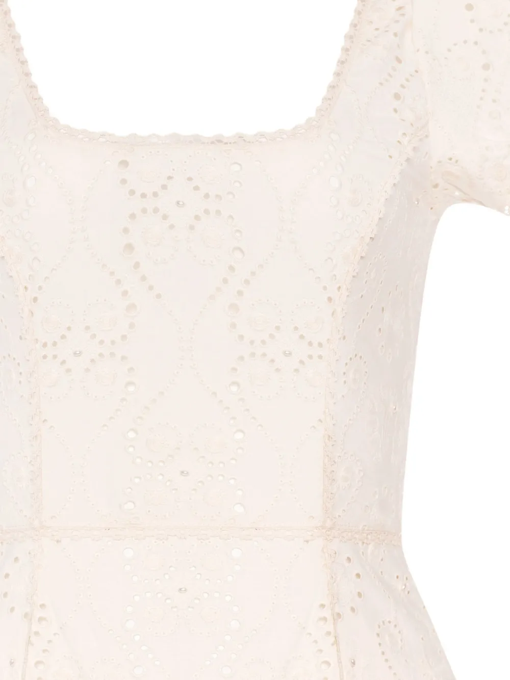 Agua By Agua Bendita Gaviota Playa Eyelet-embroidered Bodysuit in Neutrals, view 5
