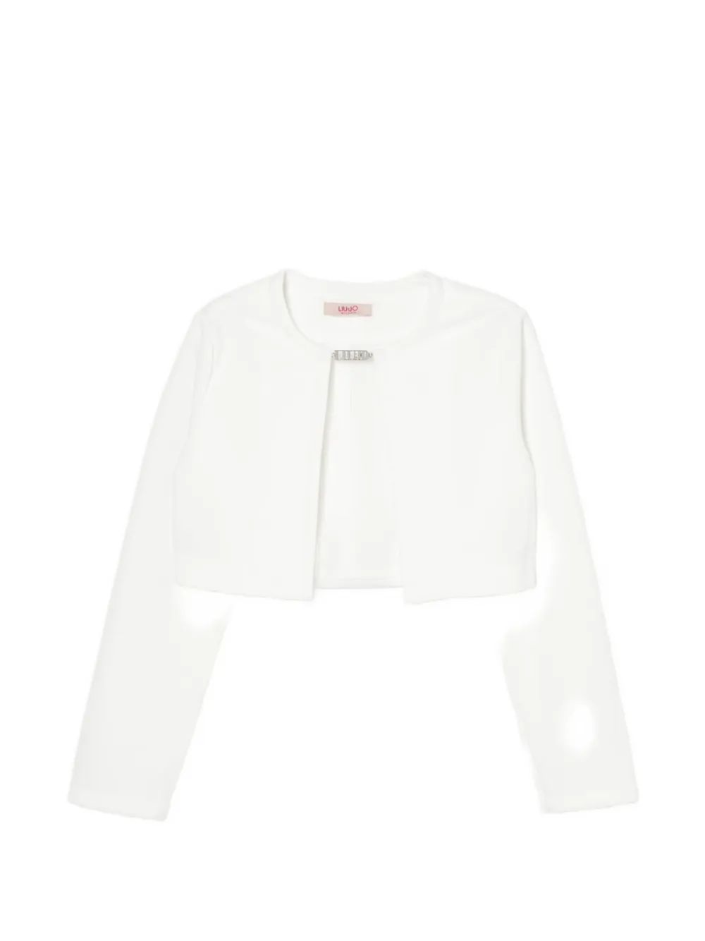 Liu Jo Kids logo-plaque cropped jacket - Bianco