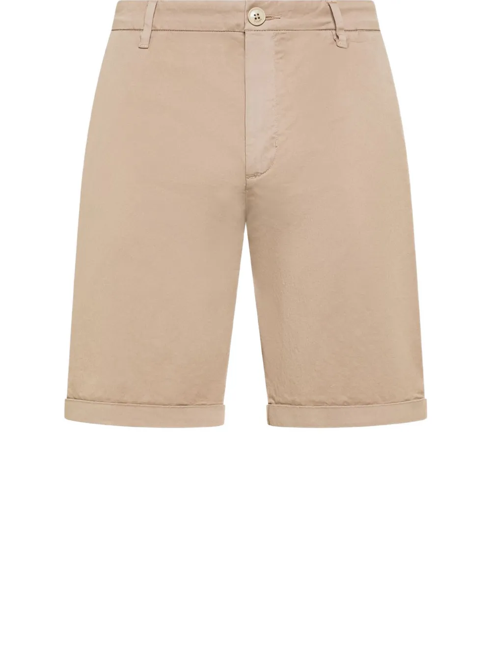 Sun68 Shorts met borduurwerk en omgeslagen pijpen Beige