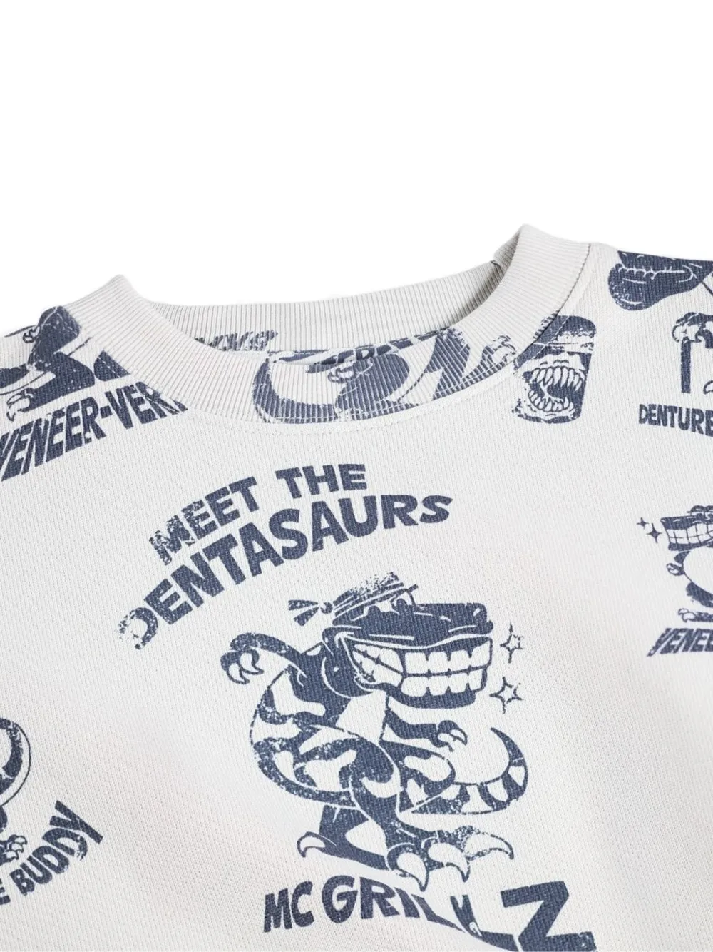 Molo Mar sweater met dinosaurus-print Beige