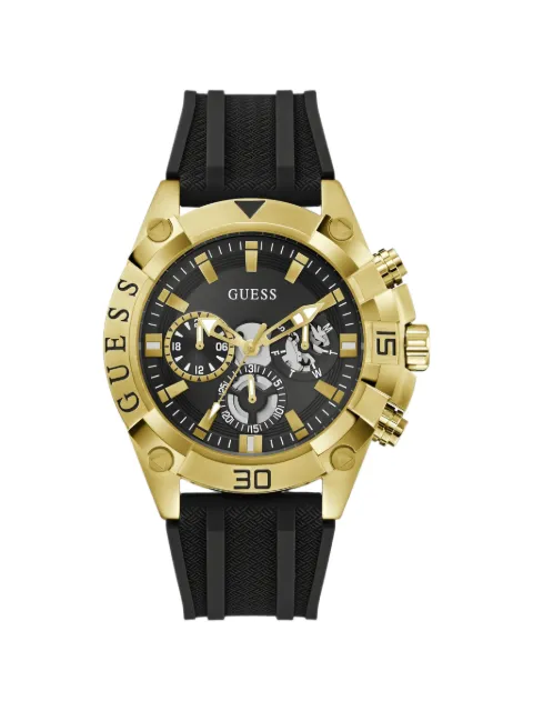 GUESS USA black gold-tone analog watch