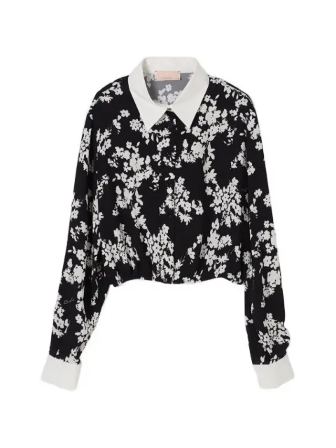 Elisabetta Franchi La Mia Bambina floral-print cropped shirt