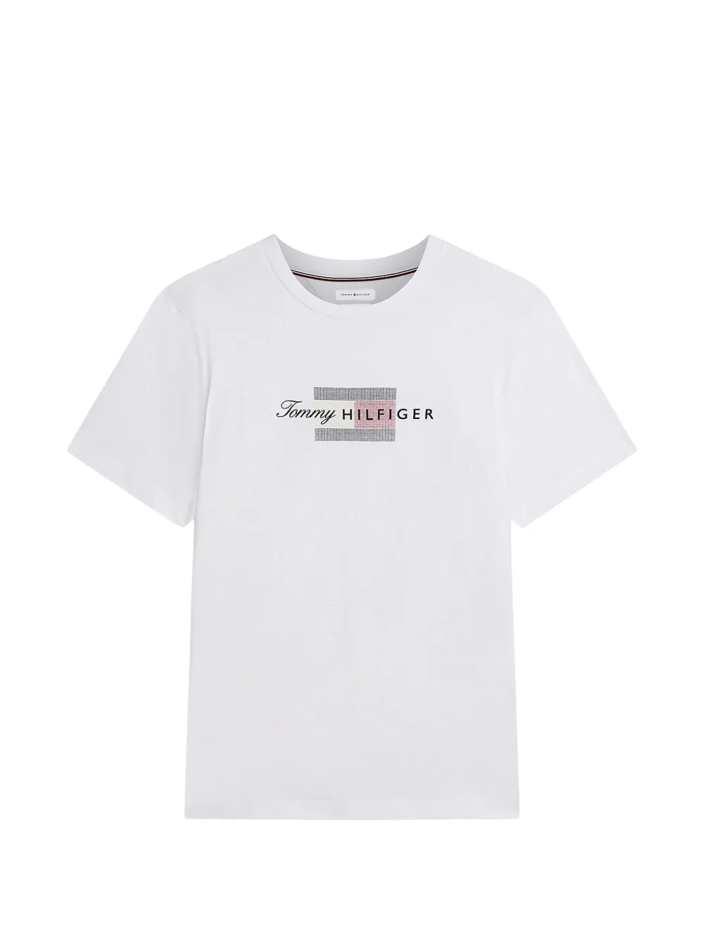 Tommy Hilfiger T-shirt Flag girocollo con logo - Bianco