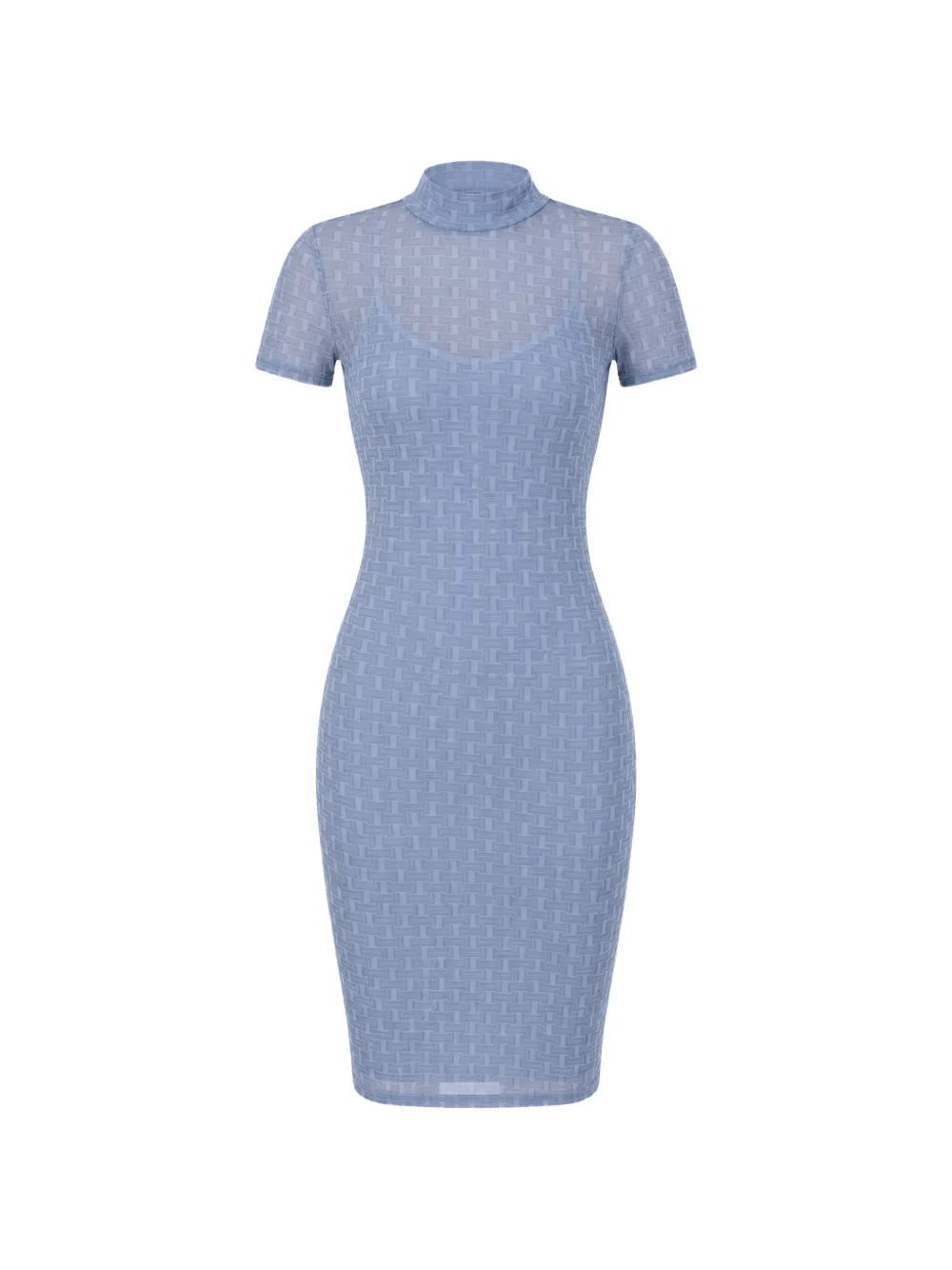 HUGO geometric-mesh high-neck mini dress · S