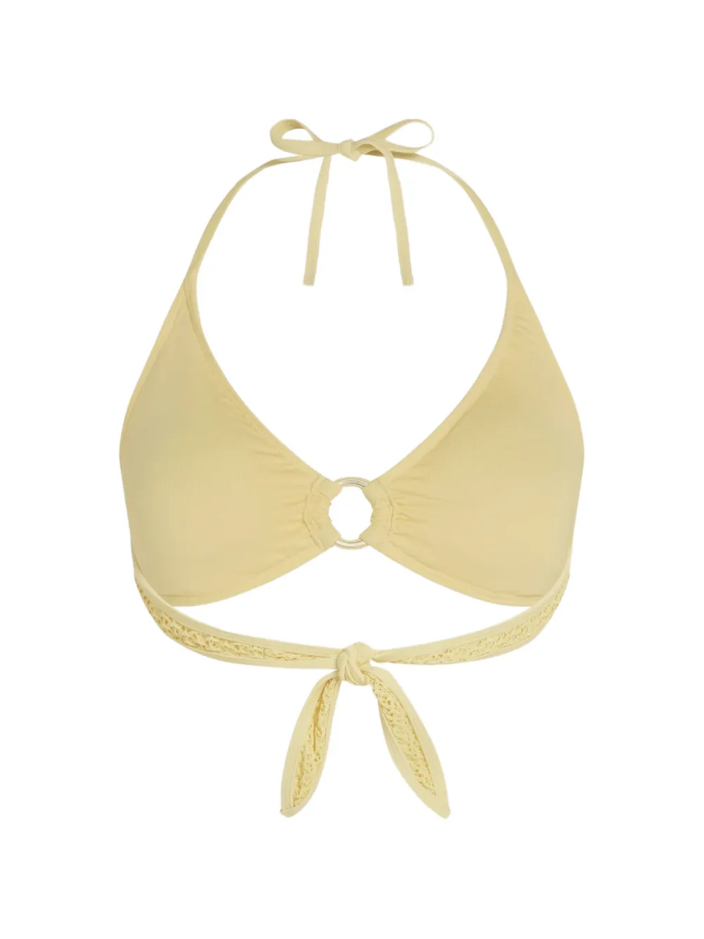 Karl Lagerfeld Gehaakte triangel bikinitop met kralen Geel