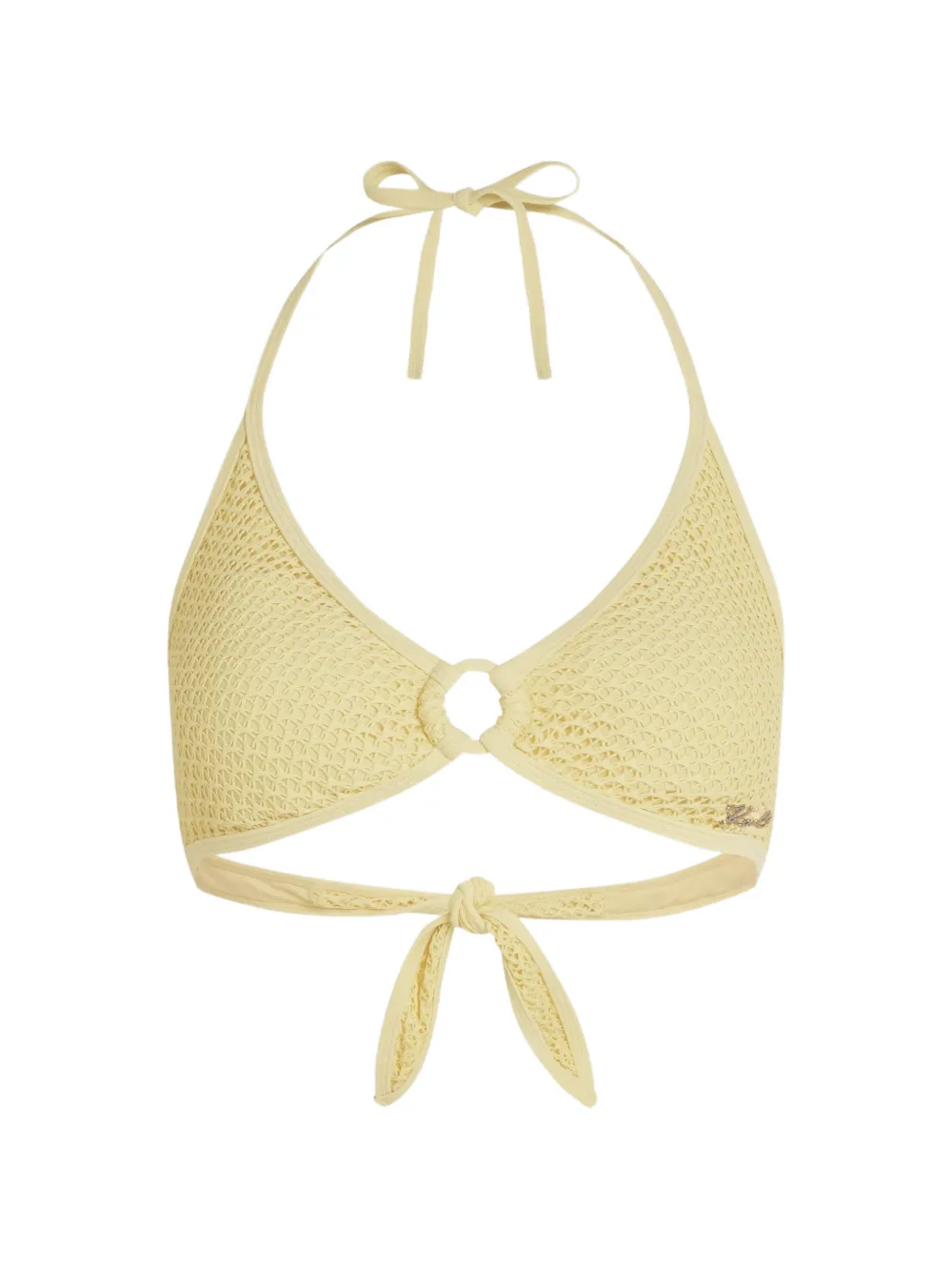 Karl Lagerfeld crochet triangle bikini top - Giallo
