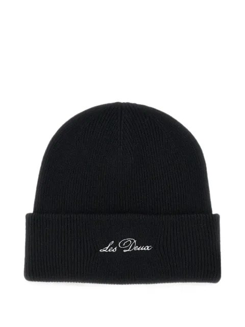 Les Deux logo-embroidered wool beanie hat
