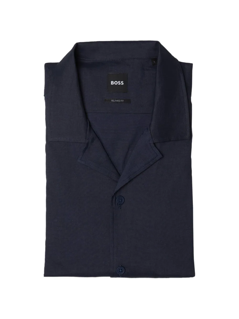 BOSS relaxed-fit camp-collar shirt - Blu