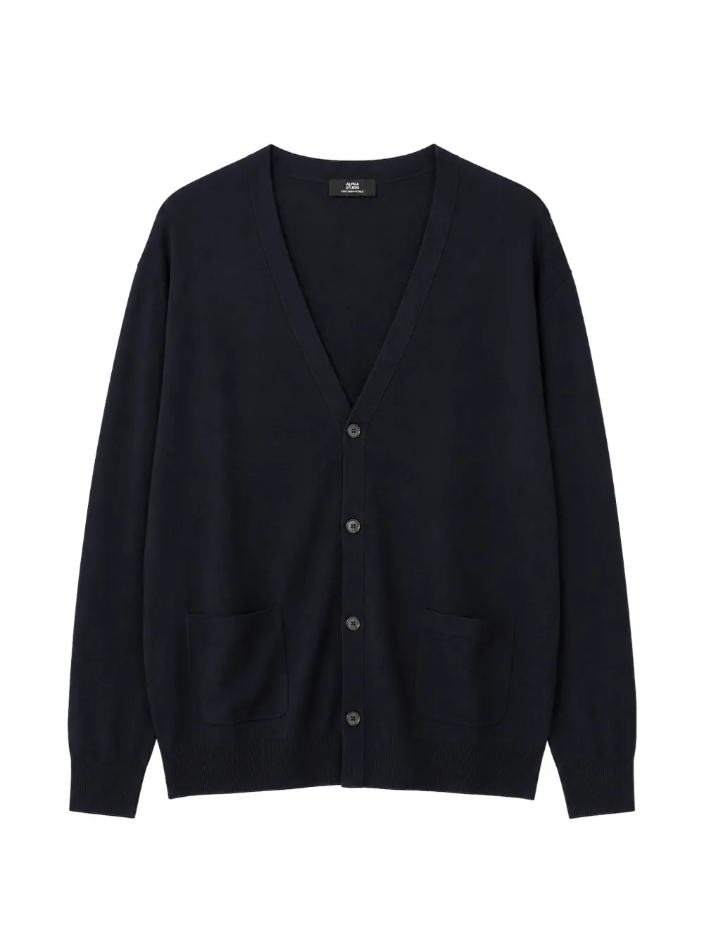 ALPHA STUDIO fine-knit button-up cardigan - Blu
