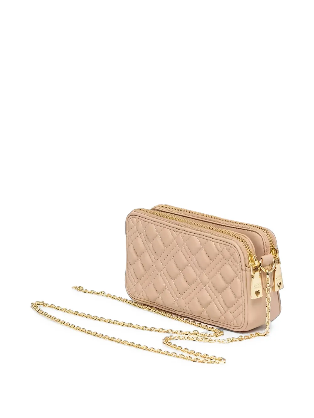 Love Moschino Gewatteerde clutch met logo-plakkaat Roze