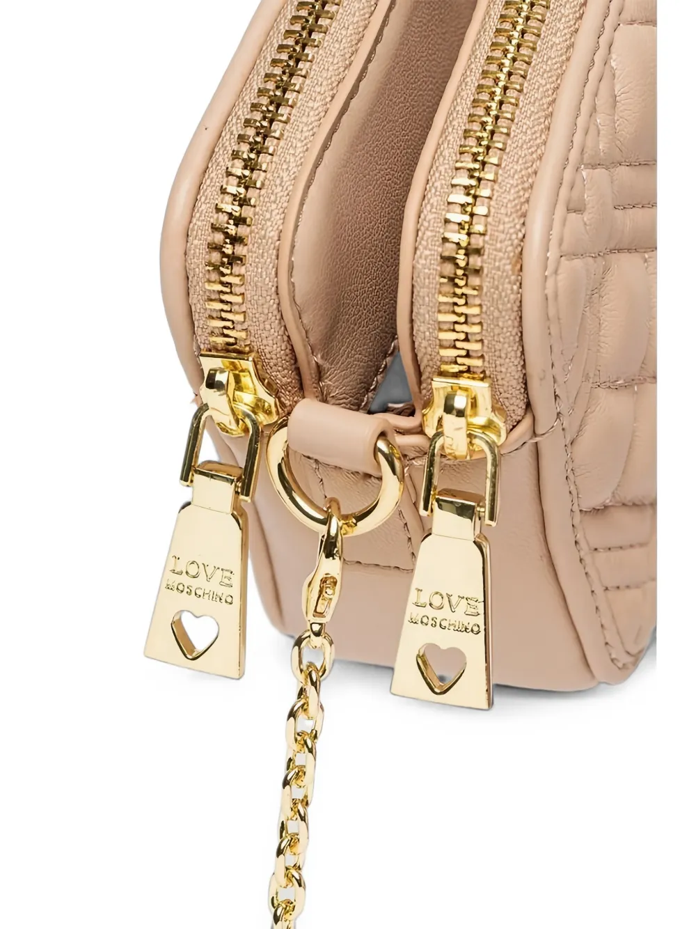 Love Moschino Gewatteerde clutch met logo-plakkaat Roze
