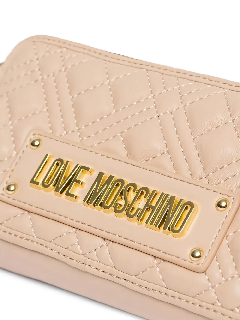 Love Moschino Gewatteerde clutch met logo-plakkaat Roze