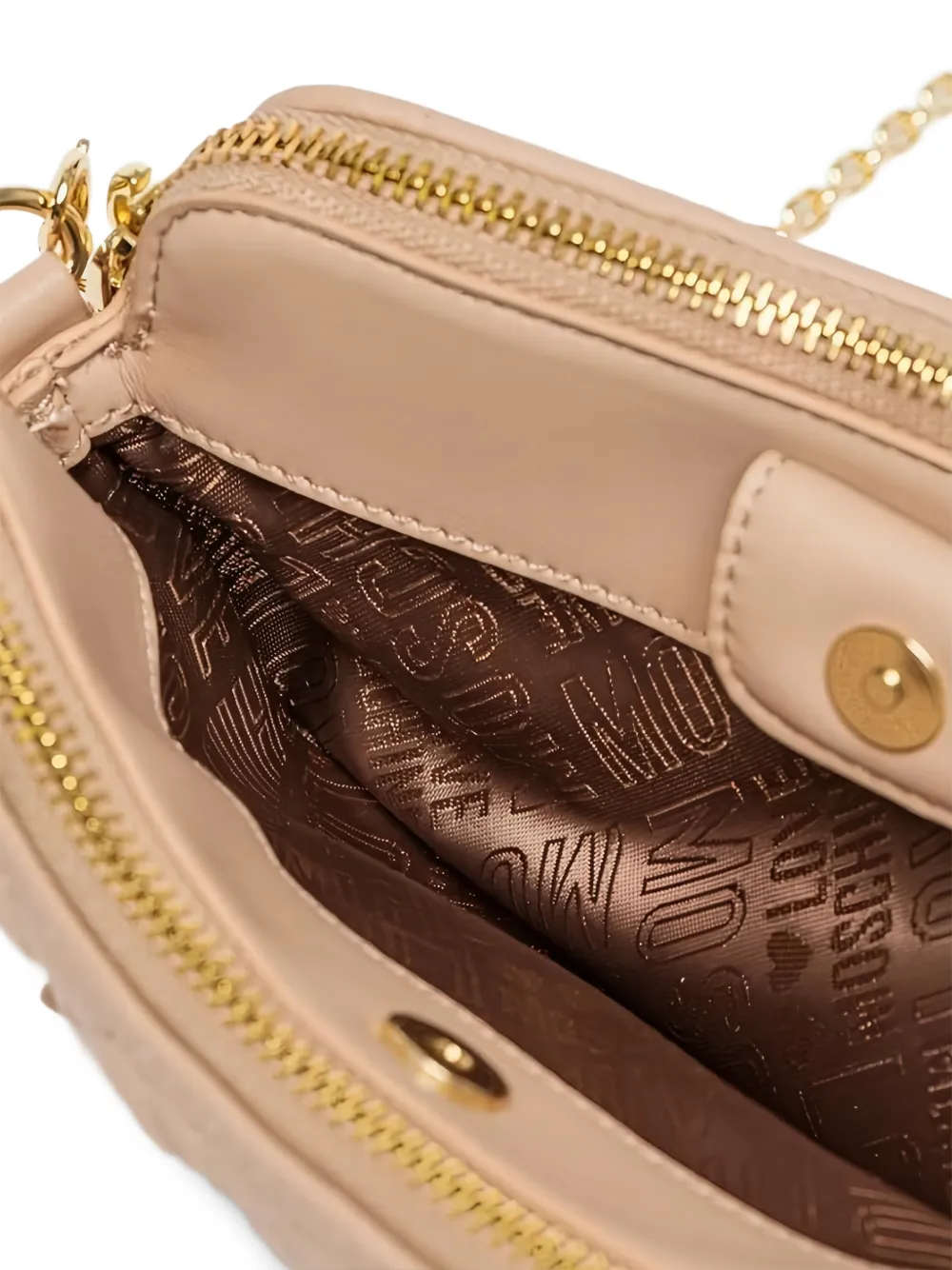 Love Moschino Gewatteerde clutch met logo-plakkaat Roze
