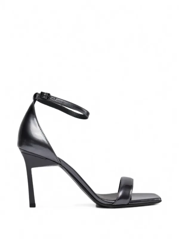 Calvin Klein Polished Leather Sandals in Black