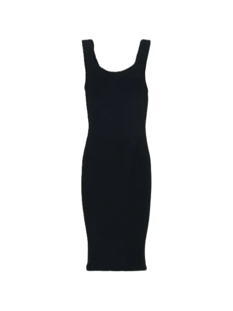 MC2 Saint Barth Kids crinkle-effect logo-plaque midi dress