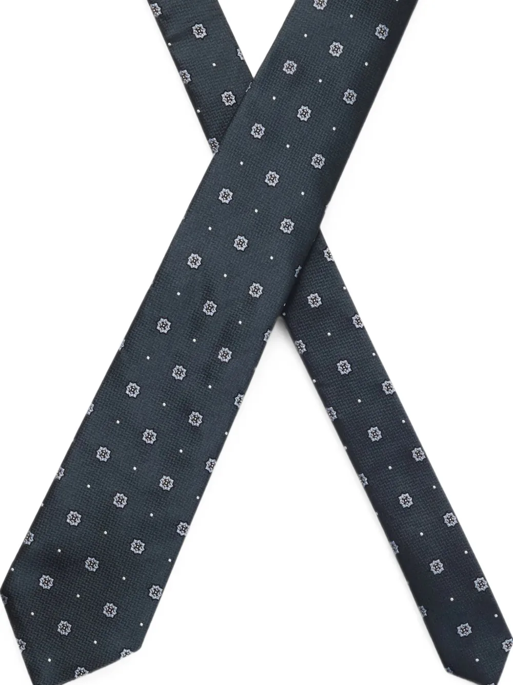 BOSS Zijden stropdas met jacquard-patroon Blauw