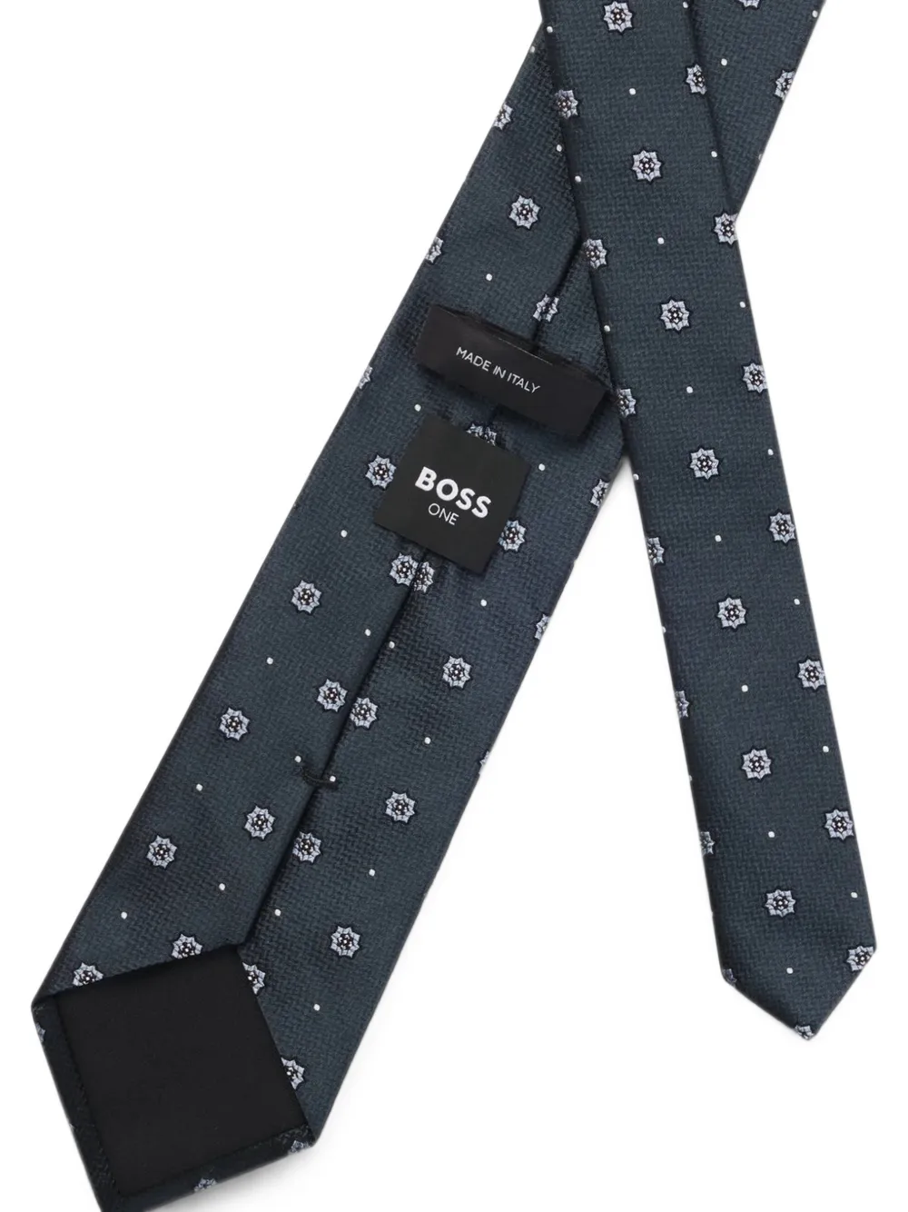 BOSS Zijden stropdas met jacquard-patroon Blauw