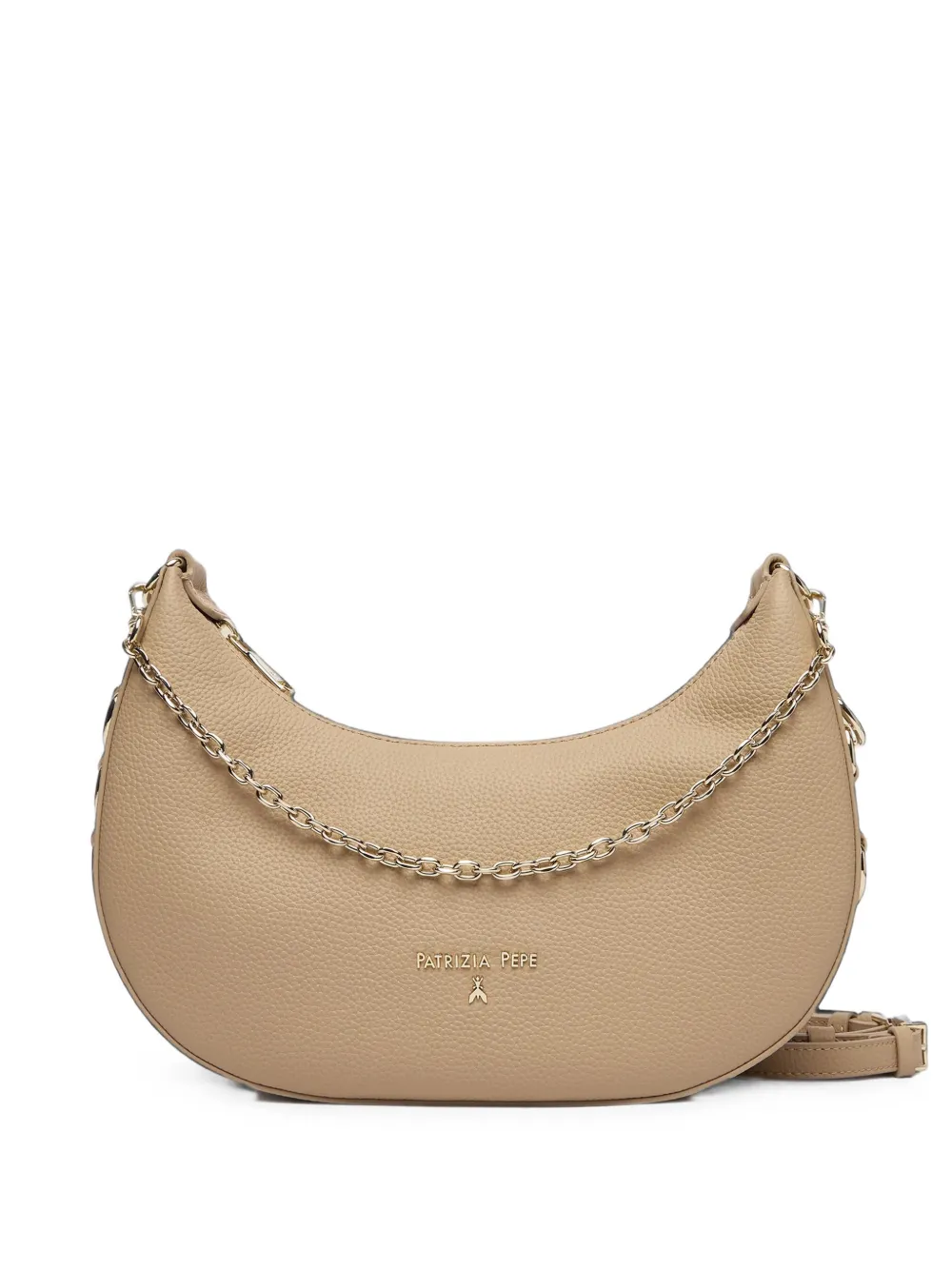 Patrizia Pepe grained leather shoulder bag - Toni neutri