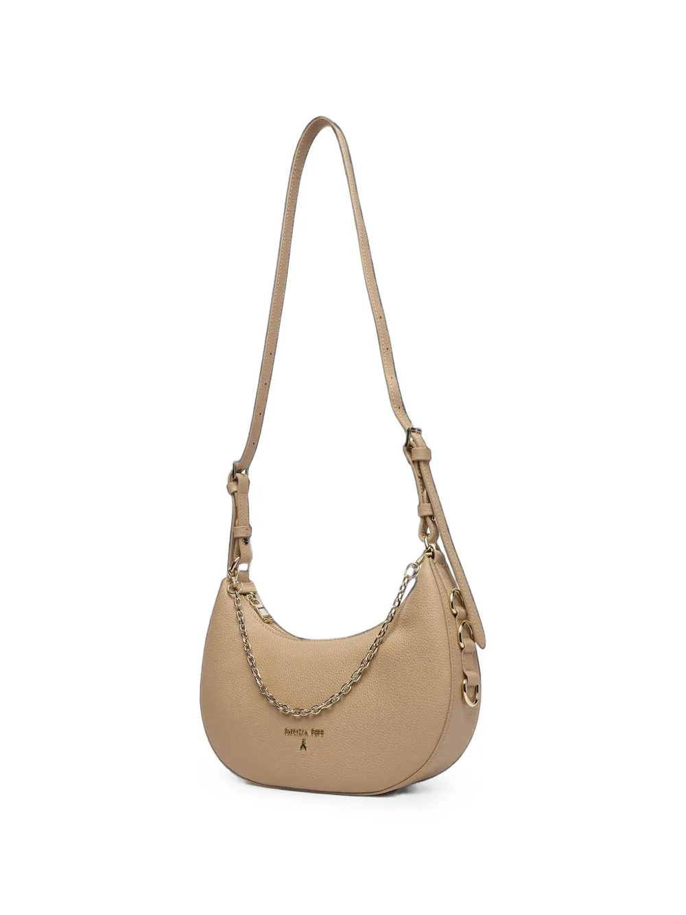 Patrizia Pepe Leren schoudertas Beige