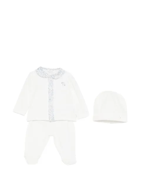 NANAN floral-print footed babygrow set