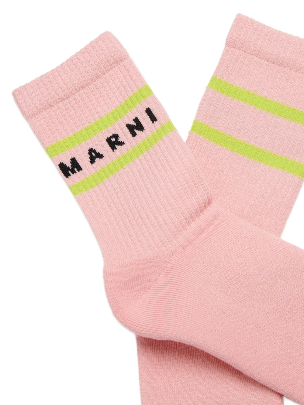 Marni Kids logo-intarsia striped socks Roze