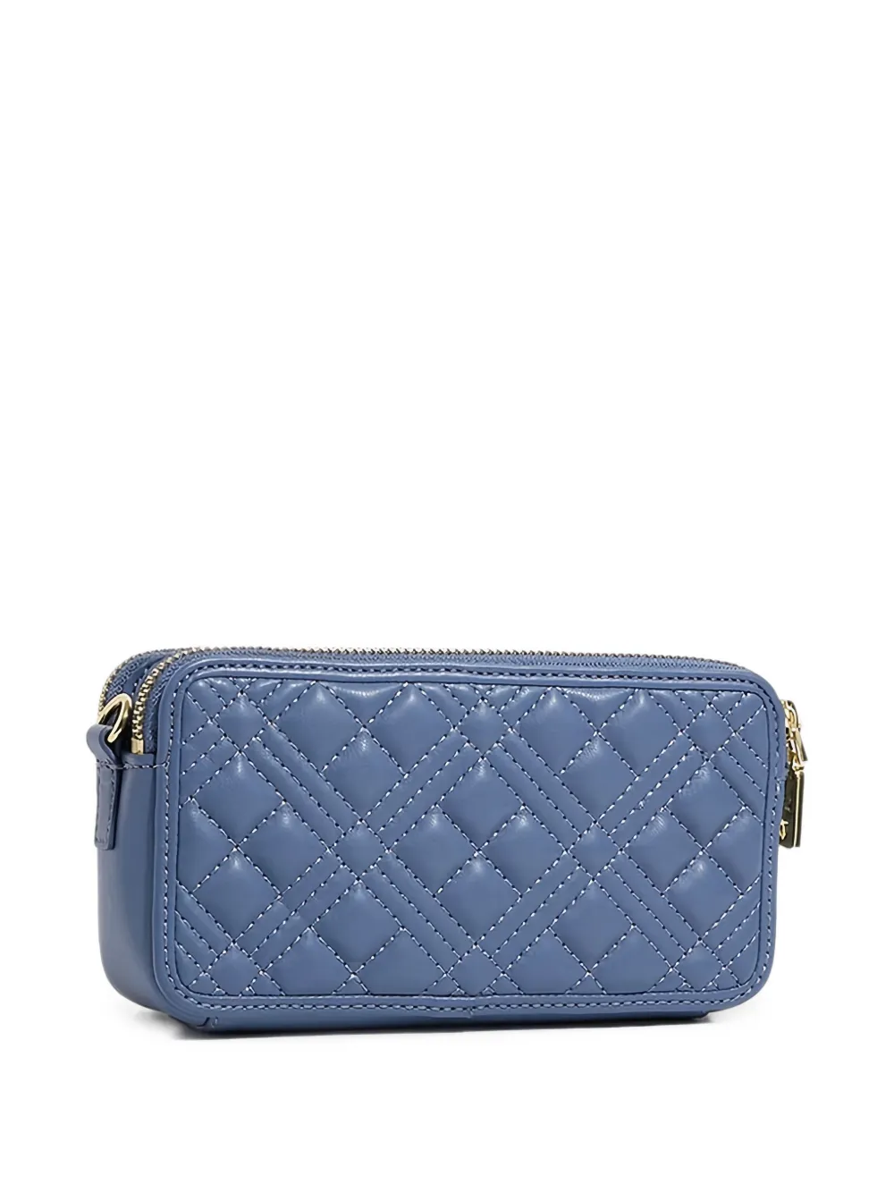Love Moschino Gewatteerde clutch met logo-plakkaat Blauw