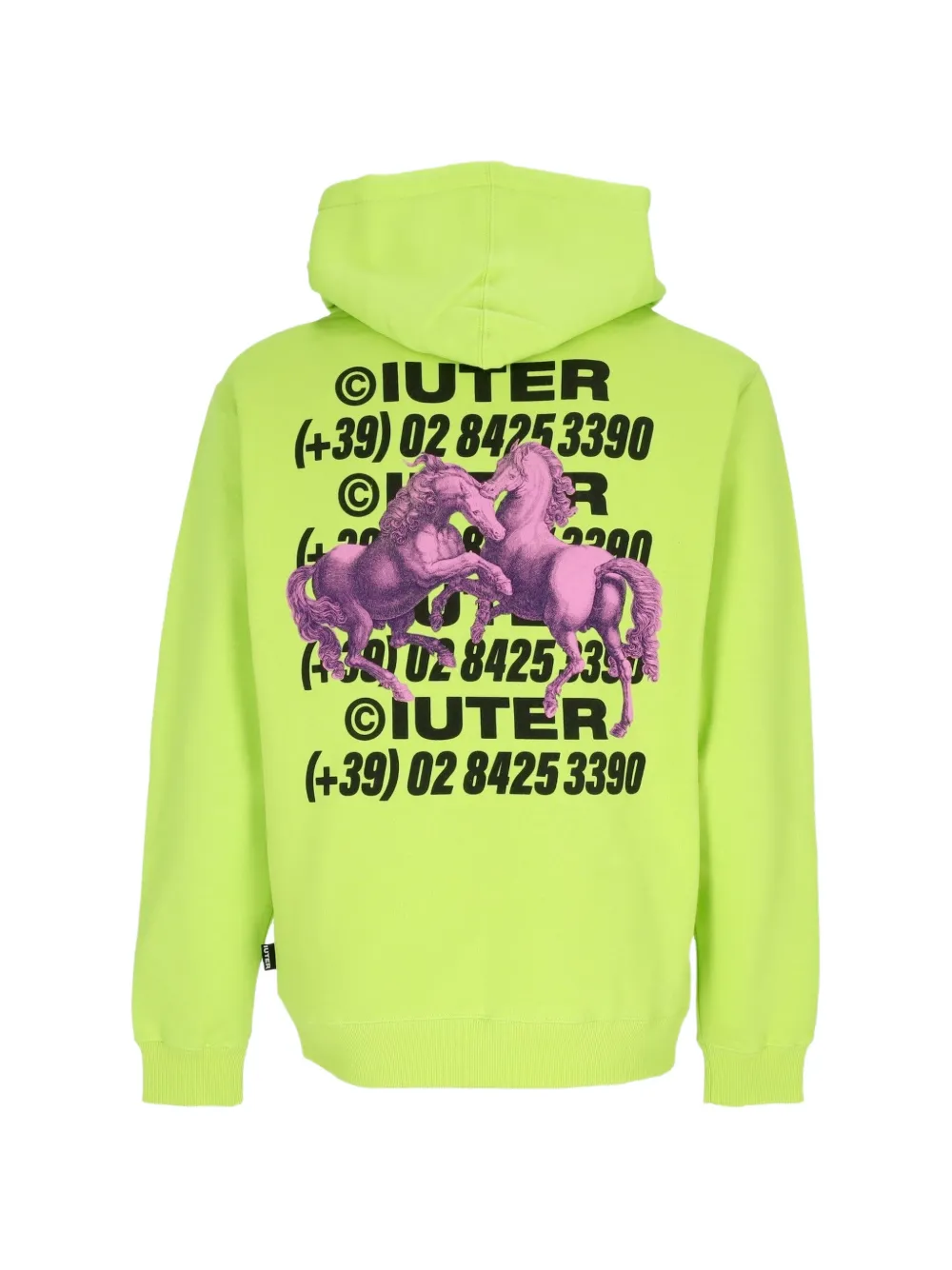 IUTER Hoodie met paardenprint en grafische print Groen