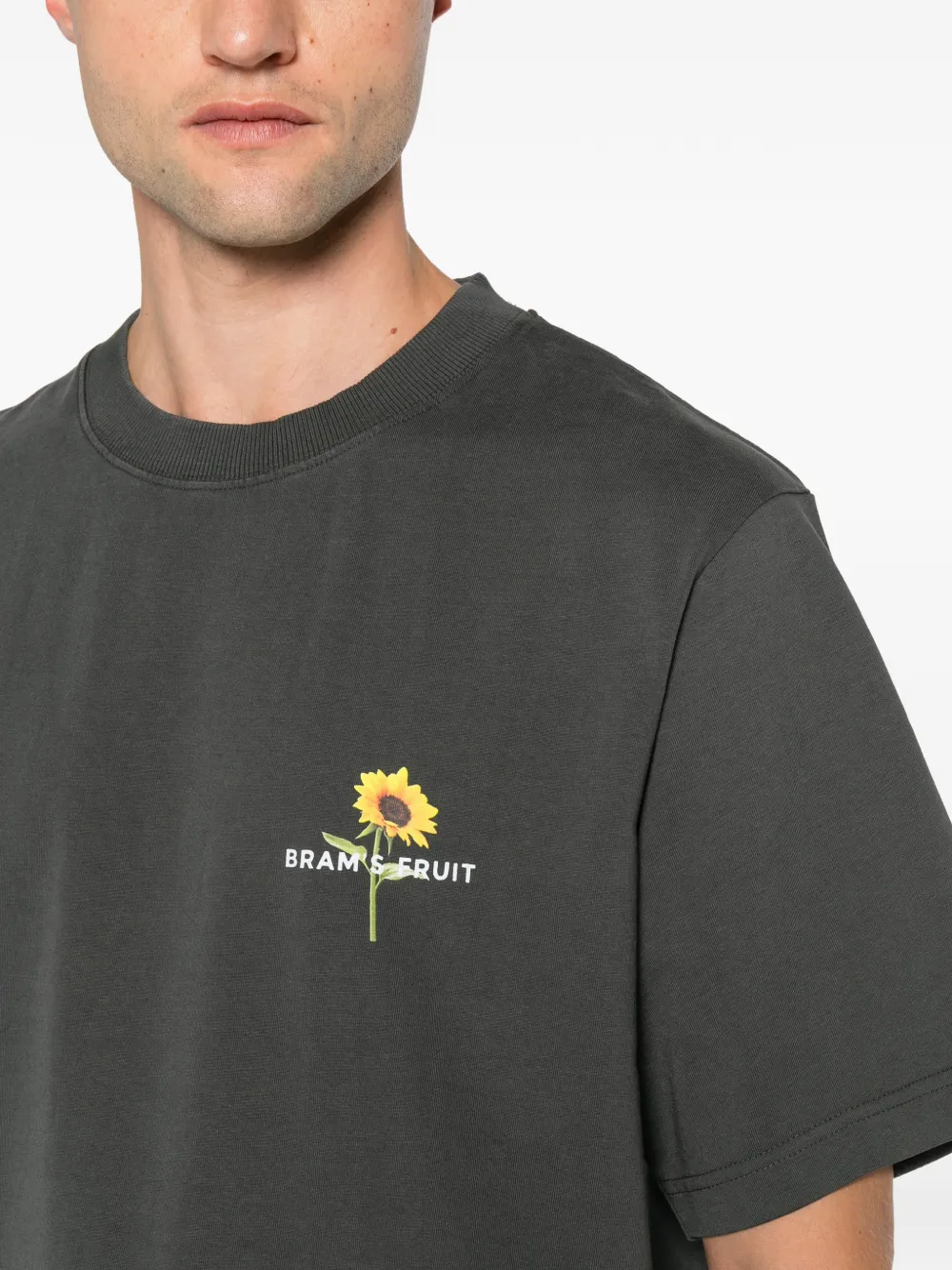 Bram s Fruit Sunflower T-shirt met zonnebloem-print Grijs