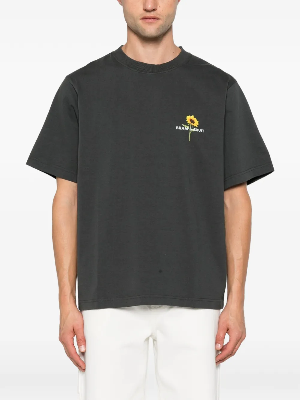 Bram s Fruit Sunflower T-shirt met zonnebloem-print Grijs