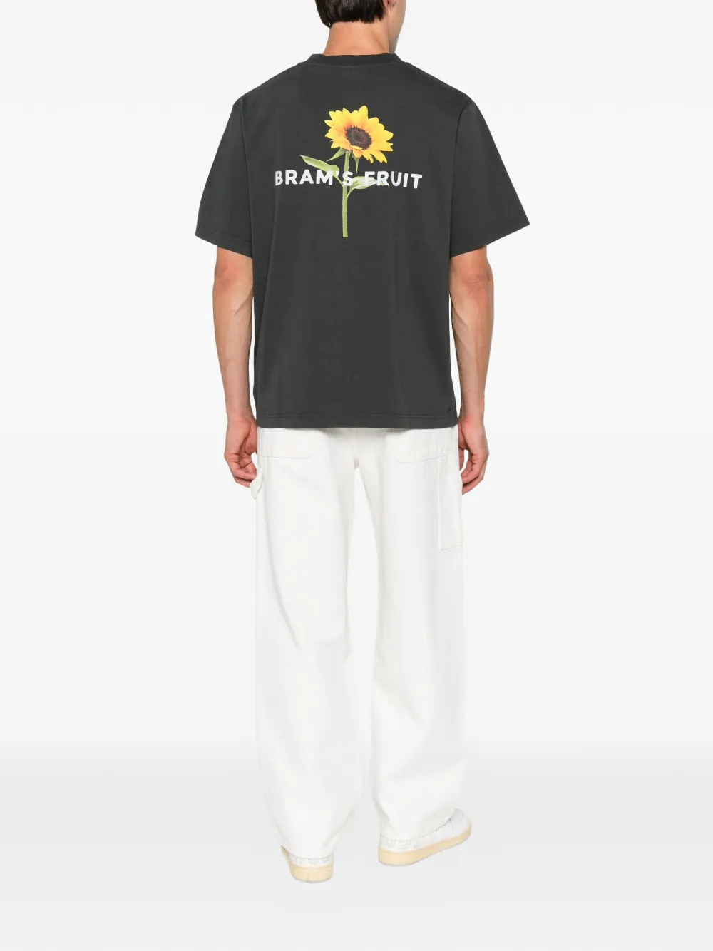 Bram s Fruit Sunflower T-shirt met zonnebloem-print Grijs