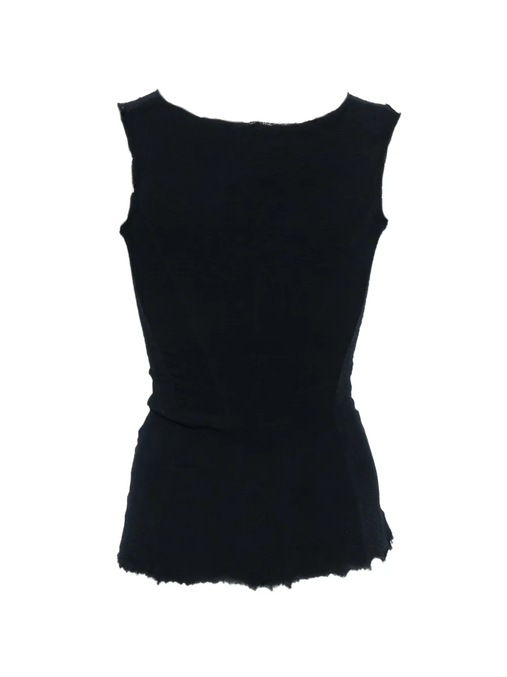 Marc Le Bihan raw-edge panelled top Blauw
