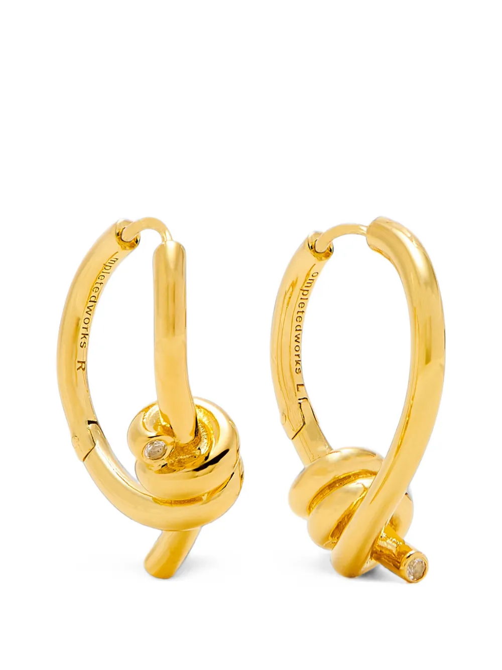 Completedworks The Freedom to Imagine knot-detail white topaz earrings - Oro