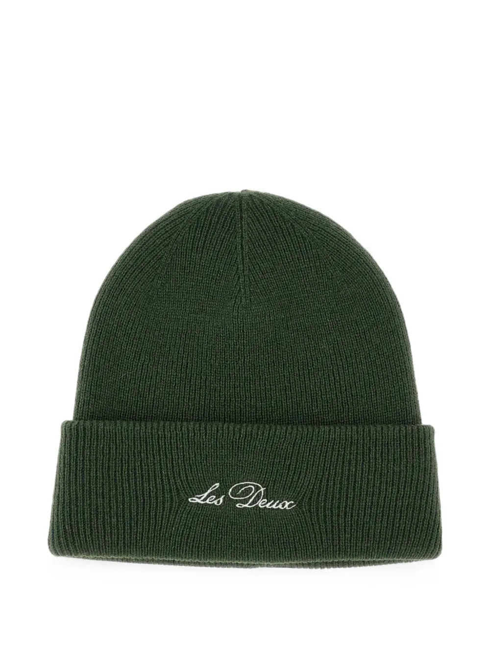 Les Deux Signature logo-embroidered wool beanie hat - Verde