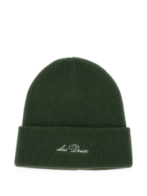 Les Deux Signature logo-embroidered wool beanie hat
