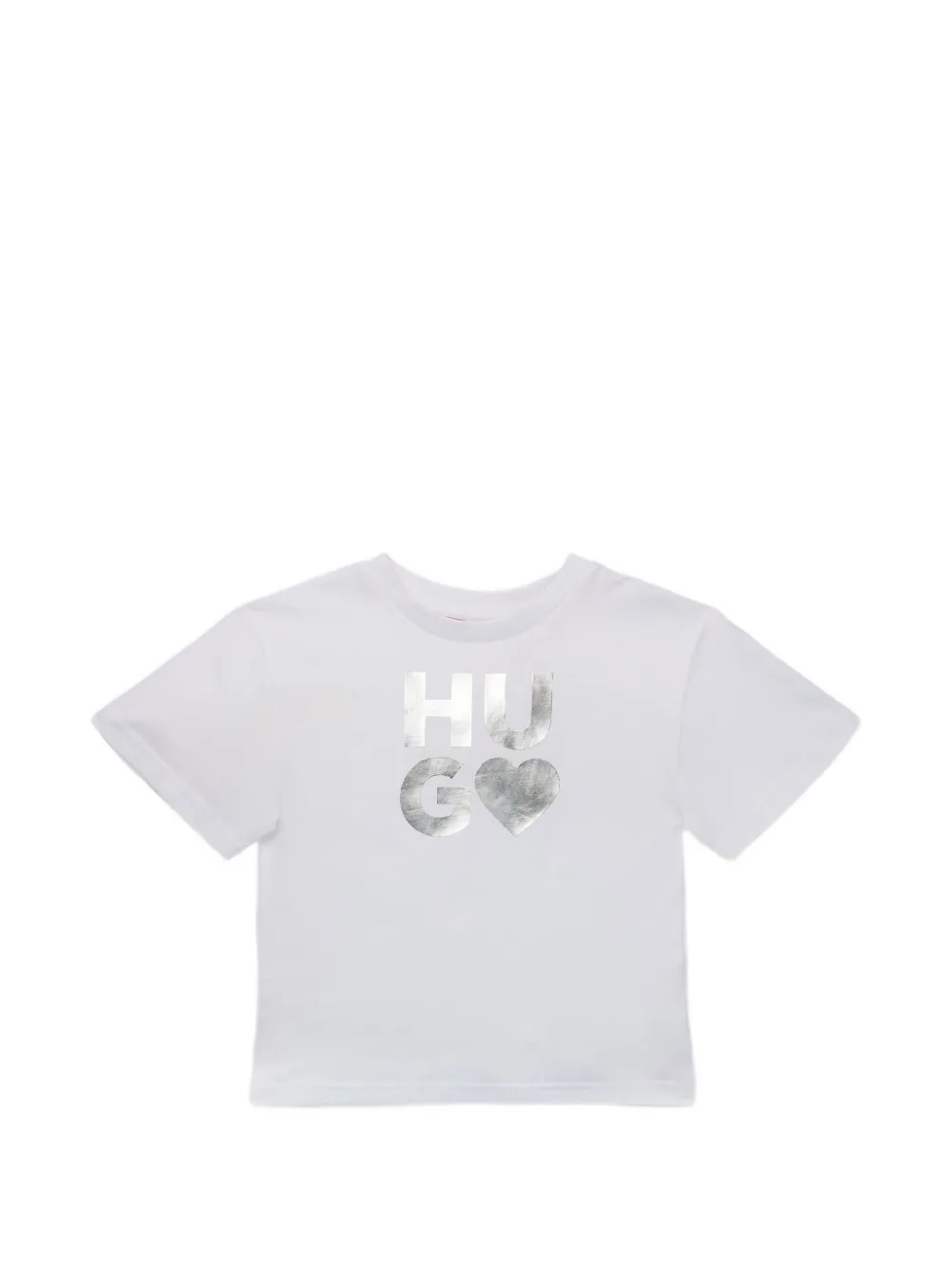 HUGO KIDS Herz-T-Shirt mit Logo-Print - Weiß