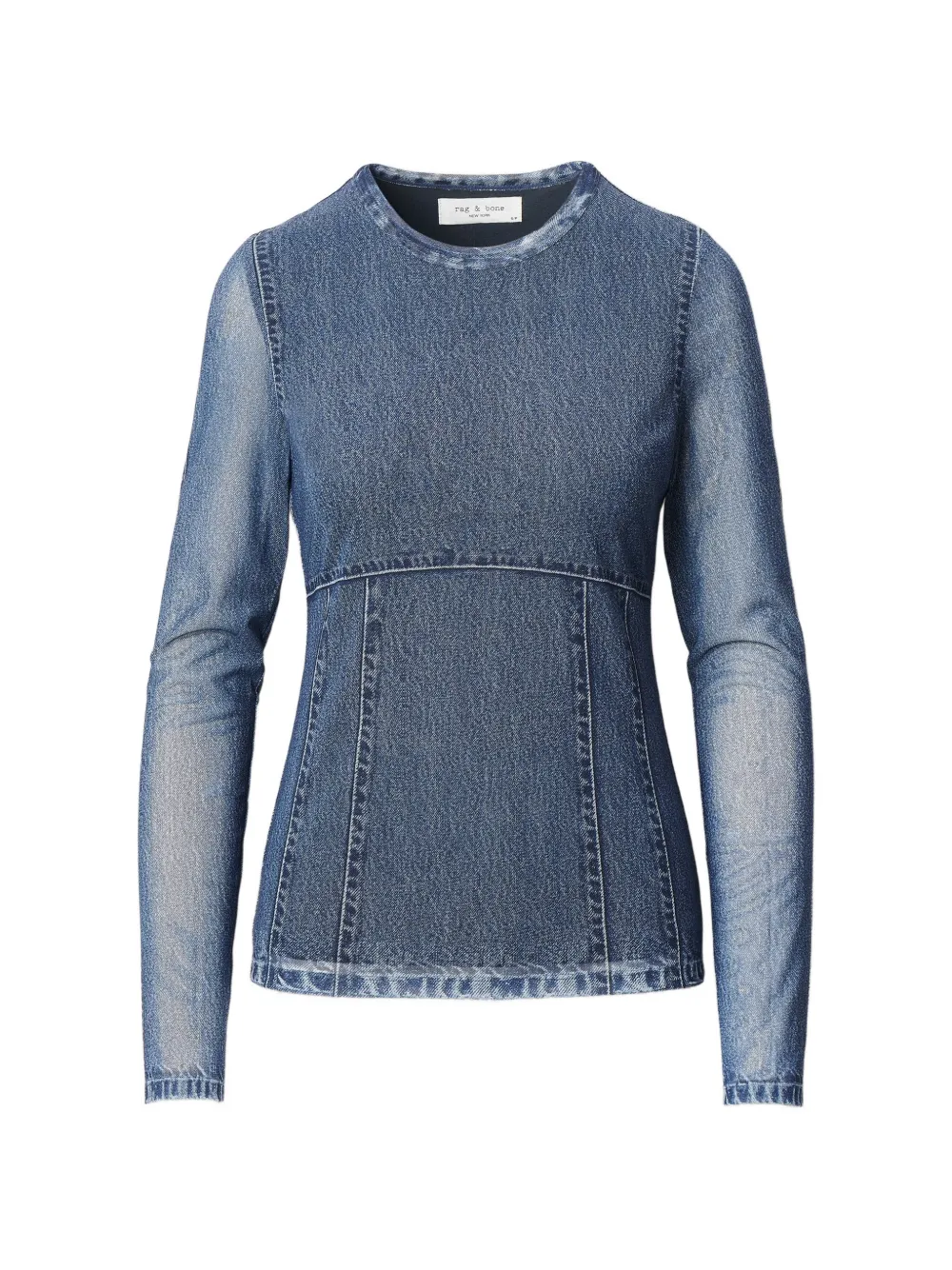 rag & bone rb Miramar denim-print T-shirt · XS