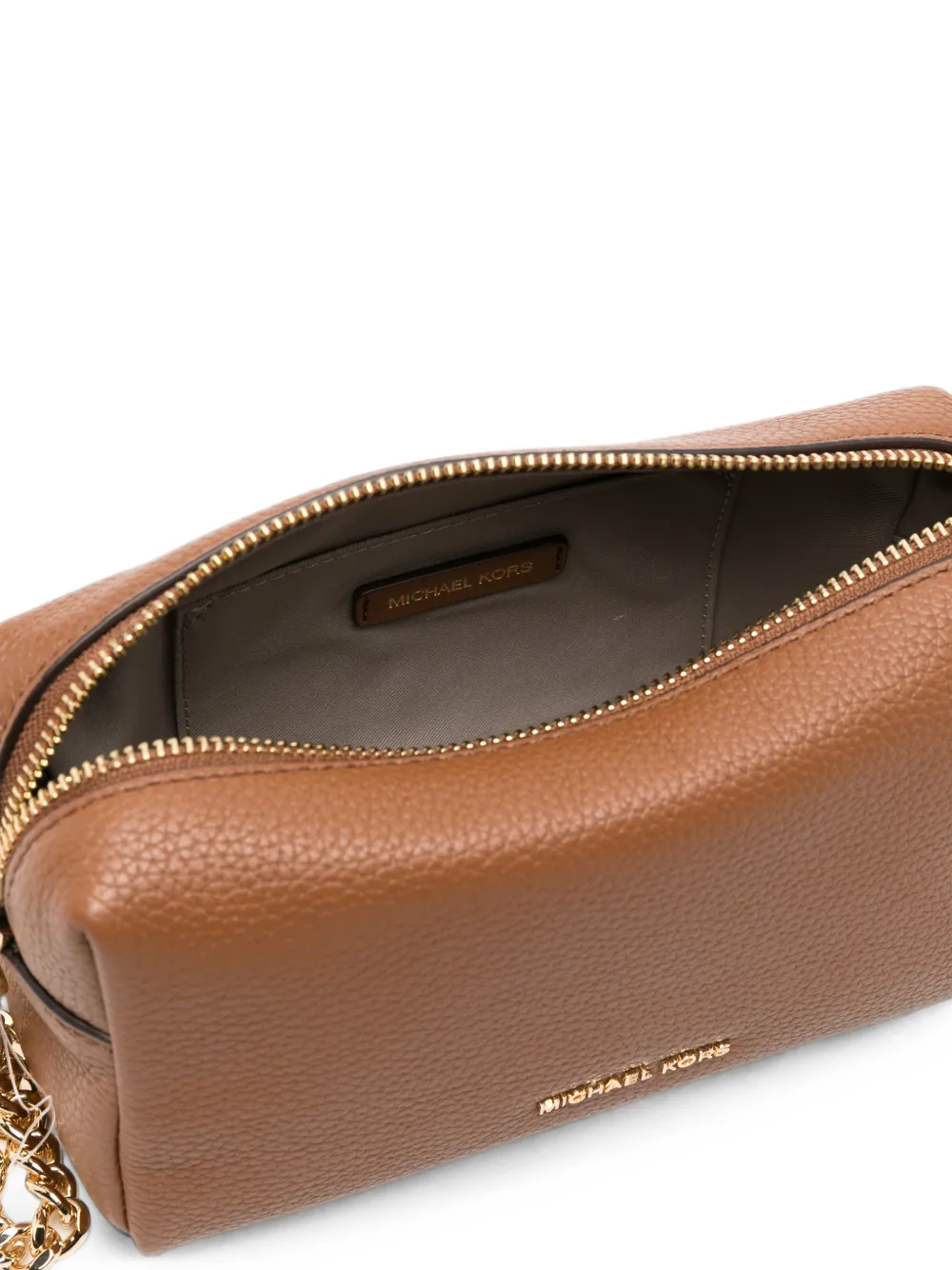 Michael Kors Kleine Bryant mini-tas van bewerkt leer met logo-plakkaat Bruin